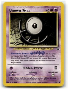 Unown [U] 51/75 Neo Discovery Unlimited Uncommon