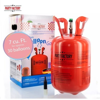 Party Factory Helium Ballongas für bis zu 30 Luftballons Heliumflasche 7 Cu. Gas
