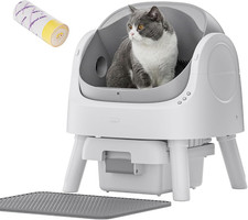 Self Cleaning Cat Litter Box, Safety Sensor and Open Top Design for Multiple Cat