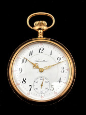 Hamilton 16s 21J 992 Railroad Grade Pocket watch 105 YO Fancy YGF Case Extra Fin