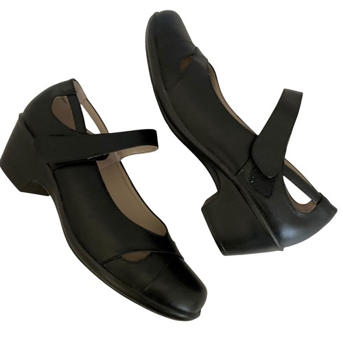 Ingaro Shoes Women 10M Black Leather “Blaine” Mary Janes Basic Minimalist Career - Picture 14 of 16