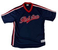 Boston Red Sox Dynasty Jersey Mens XL Shirt Blue Red Short Sleeve Logo V Neck