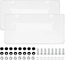 2pcs Clear Car License Plate Covers Unbreakable Transparent Flat Vehicle Licens 2pcs Clear Car License Plate Covers Unbreakable Transparent Flat Vehicle Licens
