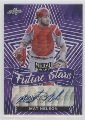 2021 Leaf Metal Draft Future Stars Purple Wave 2/15 Mat Nelson #FS-MN1 Auto 3d6