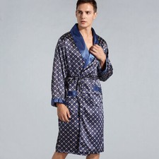 Satin Bademantel Herren Kimono Pyjama Luxus Robe Morgenmantel Nachtwäsche Gift ！