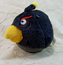 Black Bird Angry Birds Plush Stuffed Animal 4" NO Sound Commonwealth 2010