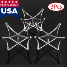 US 3pcs Acrylic Clear Ball Display Stand Rugby Basketball Football Soccer Holder