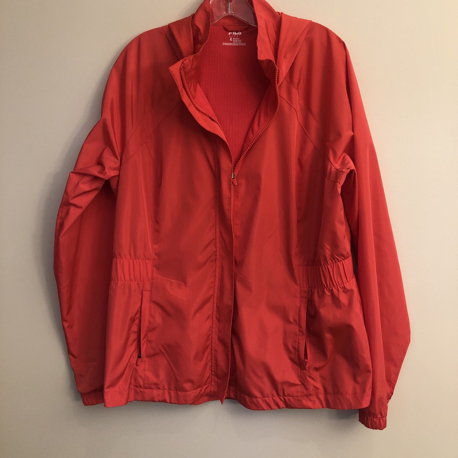 Giacca leggera donna Fila Sport full zip arancione brillante taglia XL ~EUC