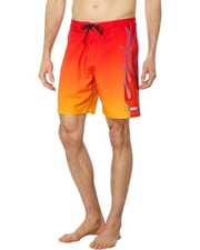 Hurley Men's Phantom Nascar Flames Drawstring Board Shorts Orange Red 29
