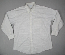 Brooks Brothers Dress Shirt Men 18 35 White Check Button Up Supima Non Iron