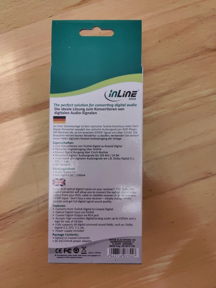 Von InLine Audio Signalwandler | Eingang Coaxial Digital  - Image 4 of 4