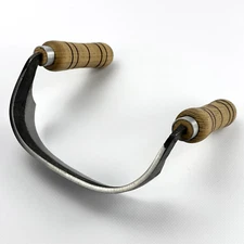 Hand-Forged Large Inshave – 52100 Steel, Ash Handles, Curved Woodworking Tool.