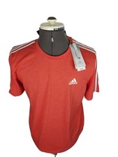 Adidas AEROREADY T-Shirt 3 Stripes Tee Short Sleeve Red T-Shirt Men's Size L