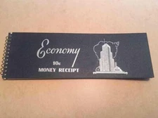 Antique Vintage Unused Economy Money Receipt Book Tear Away w/ Stubs Spiralbound