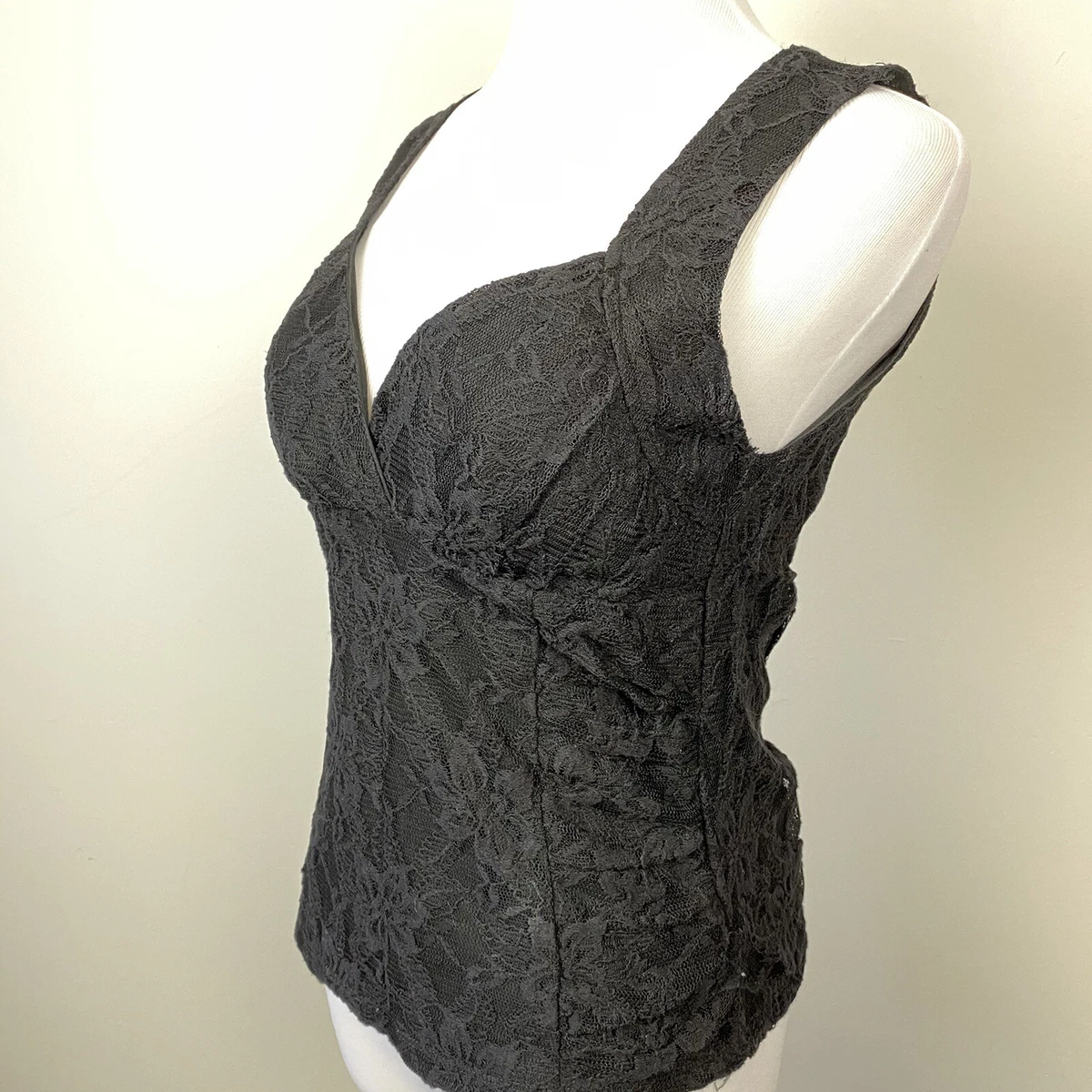 Forever 21 Black Lace Tank Top size medium eBay