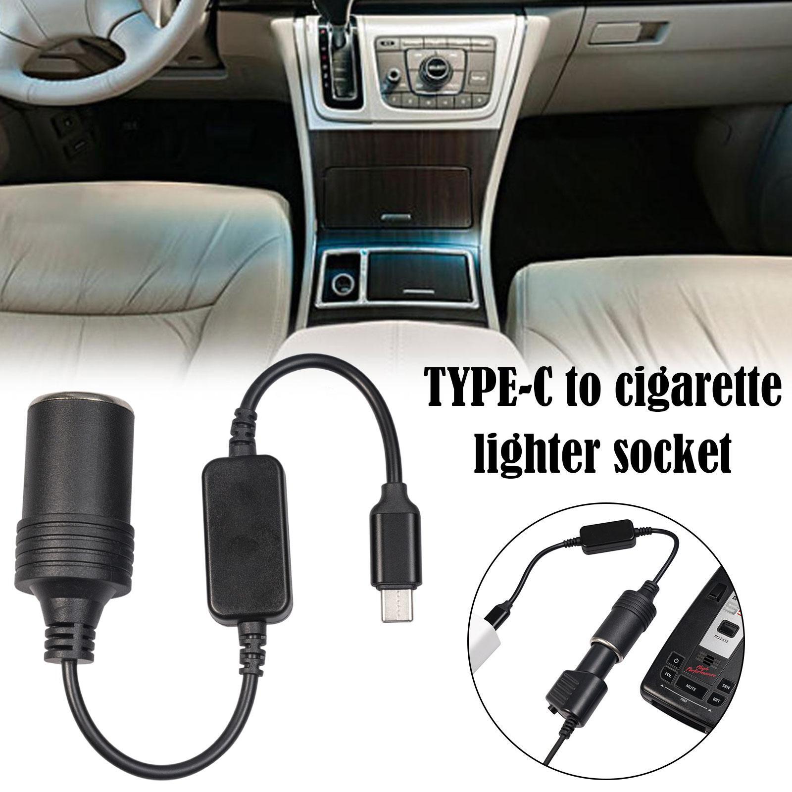 USB C Type C to 12V Car Cigarette Lighter Socket Female Adapter 7A NEW
