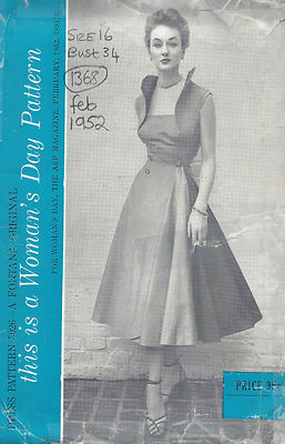 Patron De Couture Vintage 1952 Fontana - Robe Femme B34, Non Découpé