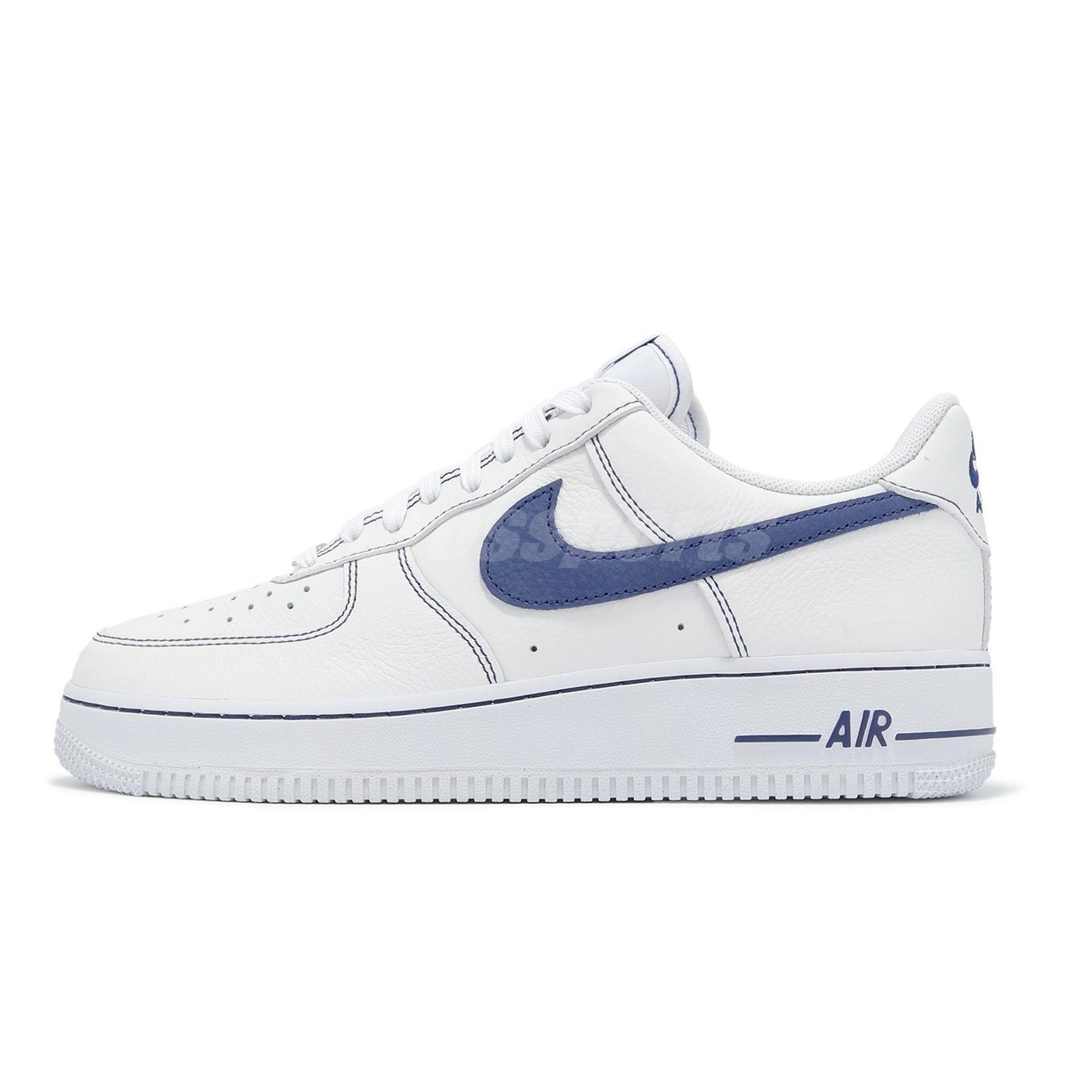 Nike Air Force 1 07 LV8 AF1 White Deep Royal Contrast Stitch