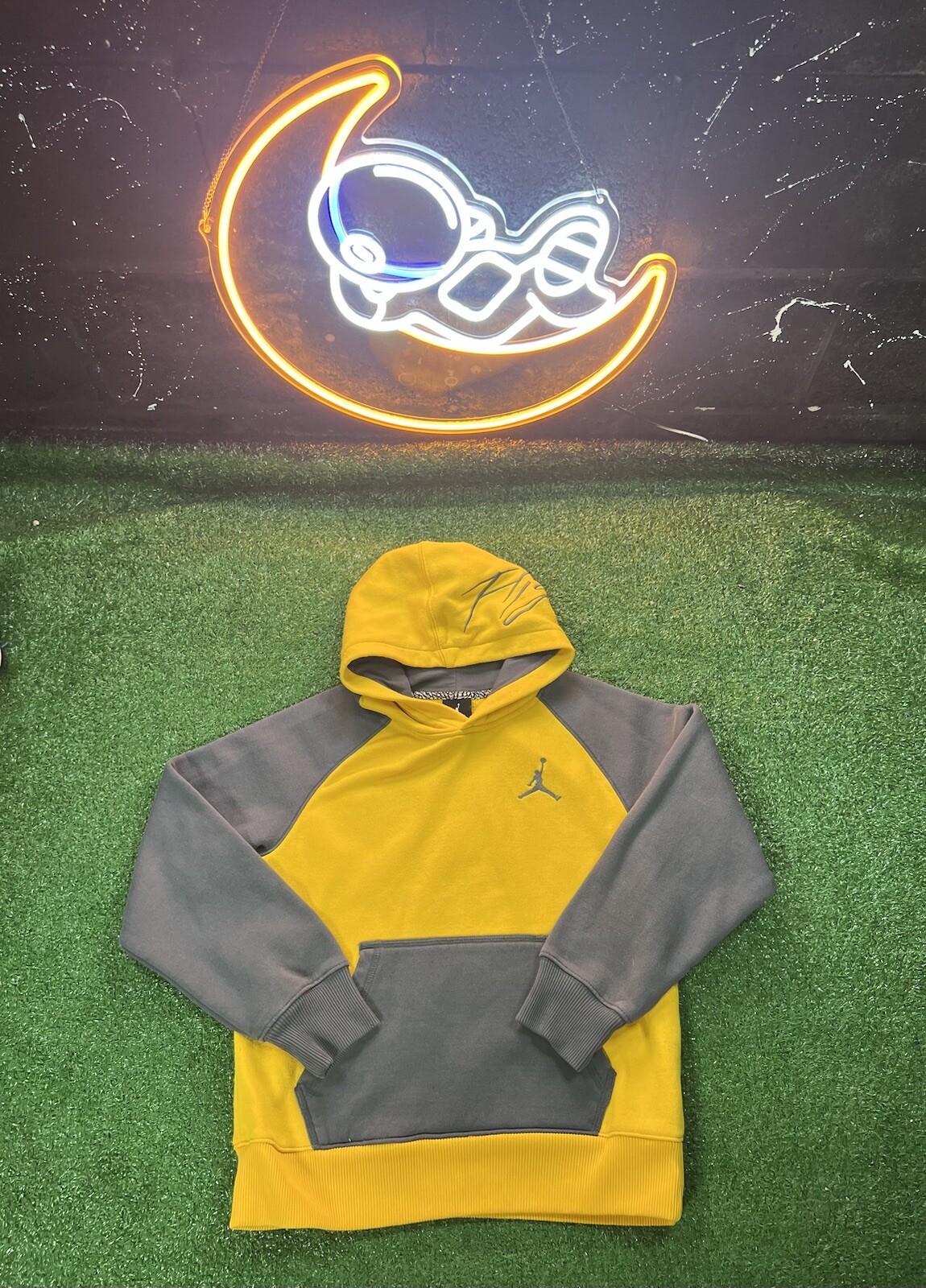 Jordan Jumpman Yellow/Gray Youth Size Medium Hoodie S… Gem