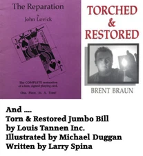 3 TORN & RESTOR TRICKS - REPARATION - TORCHED & RESTORED & T & R JUMBO BILL