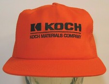 New Vintage KOCH COMPANY ORANGE SNAPBACK TRUCKER HAT CAP MADE IN USA K-PRODUCTS