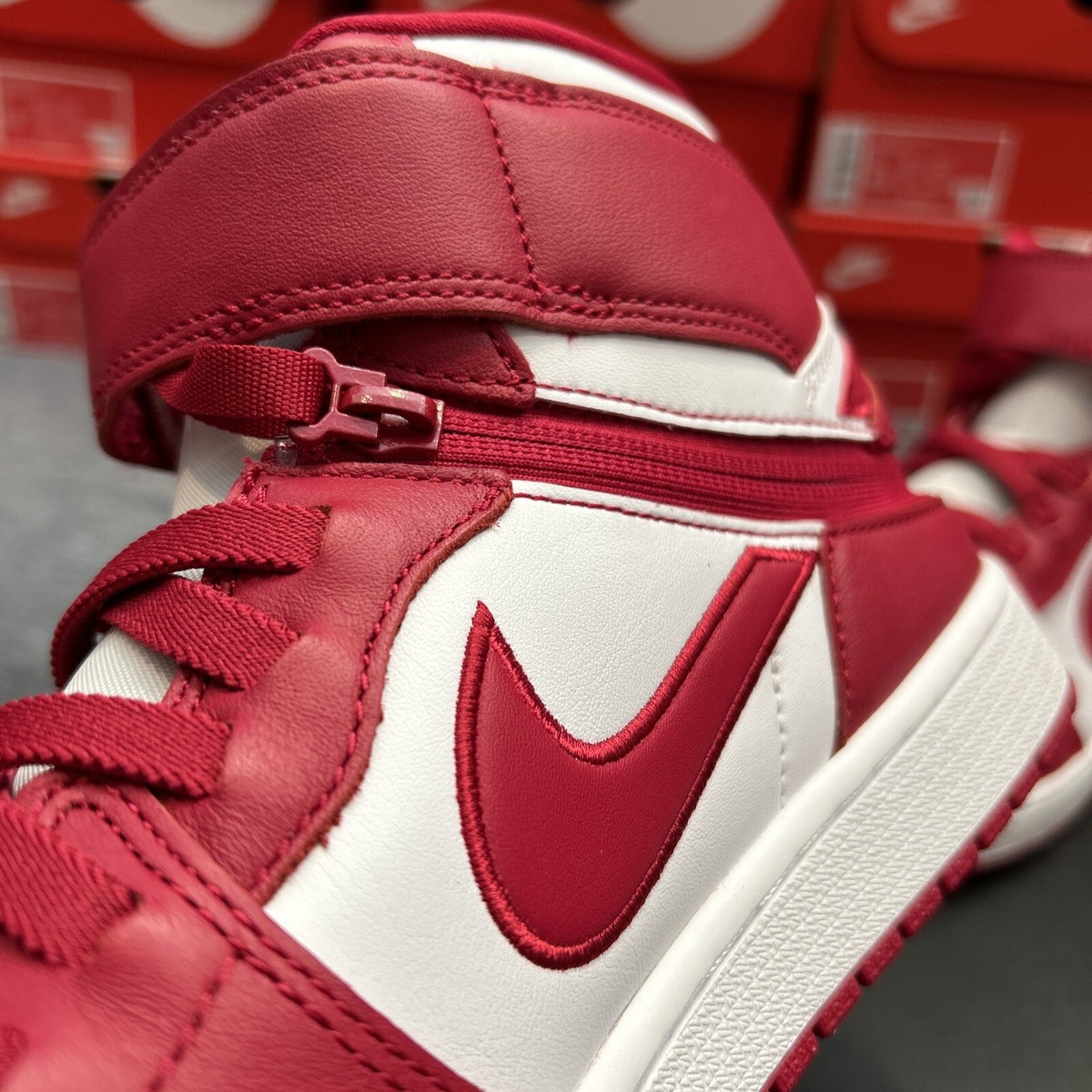 Air Jordan 1 High FlyEase “Cardinal Red” White Pink - Men's