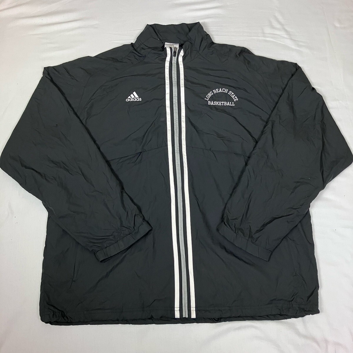 Adidas Long Beach State Basketball Coat Jacket Climalite Long