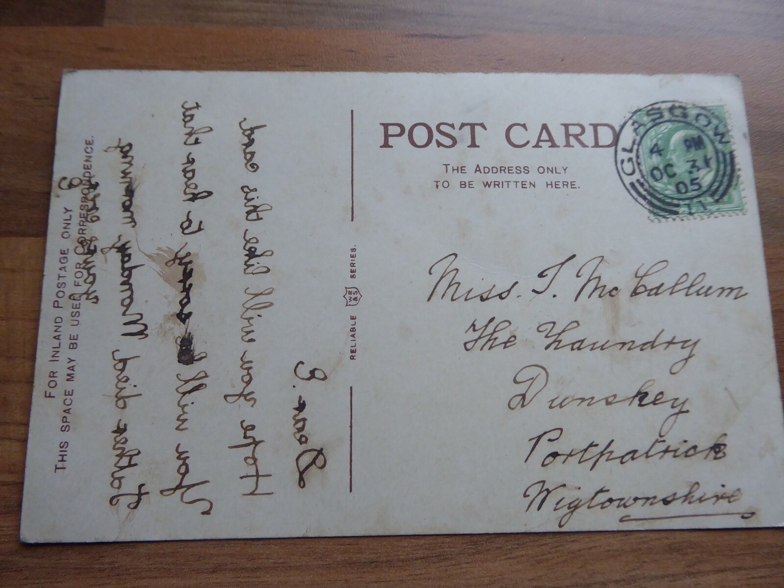 Thornliebank House, Thornliebank WR&S Reliable Series Postcard posted