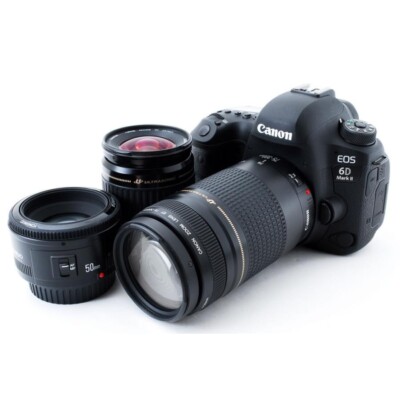 Canon EOS 6D Mark II Standard, Supertele und Prime Triple Objektiv Set Japan