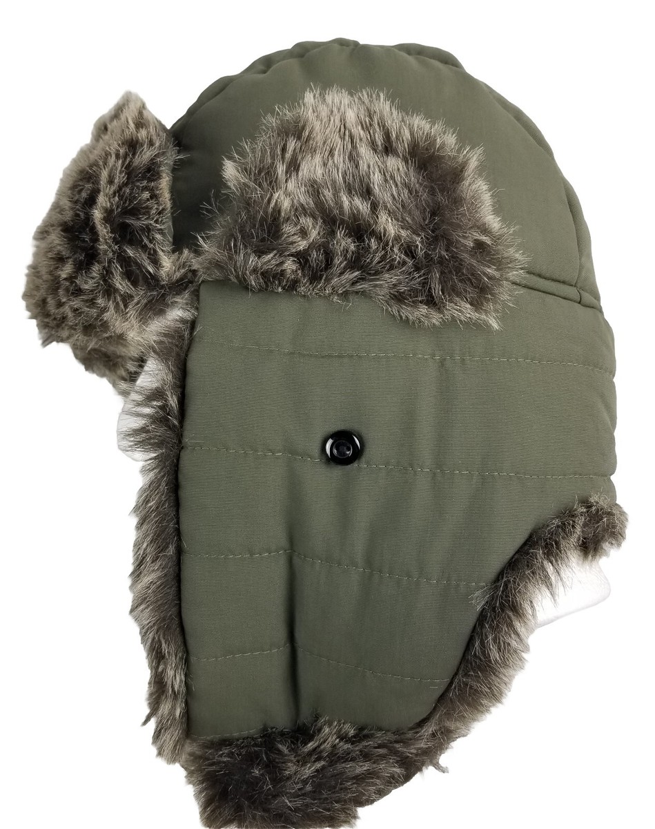 モンスター風ファーキャップ Target Faux Fur Trapper Hat Cap Adult OSFM Green Quilted Chin