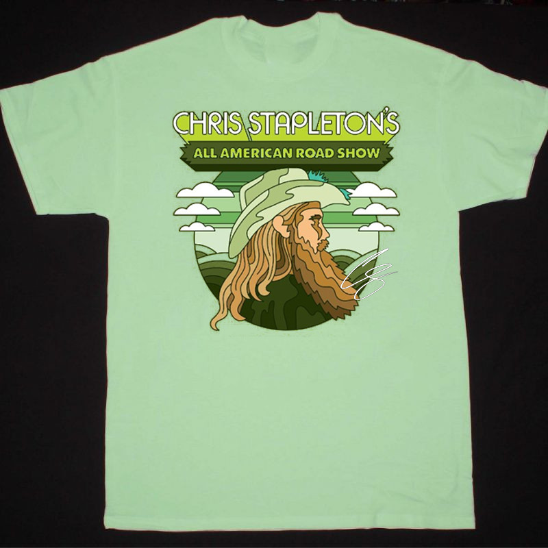 Chris Stapleton Tour 2025 Gift for Fan S to 5XL Green T-shirt