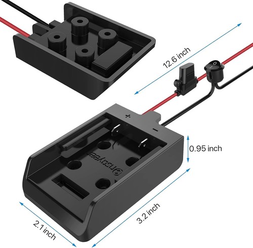 Power Wheel Adapter with Fuse & Switch for 20V Lithium Battery Use - Picture 7 of 8