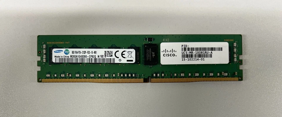 LOT OF 4x UCS-MR-1X081RU-A CISCO 8GB 1Rx4 PC4-2133P DDR4-17000 MEMORY LRDIMM - Image 2 of 2