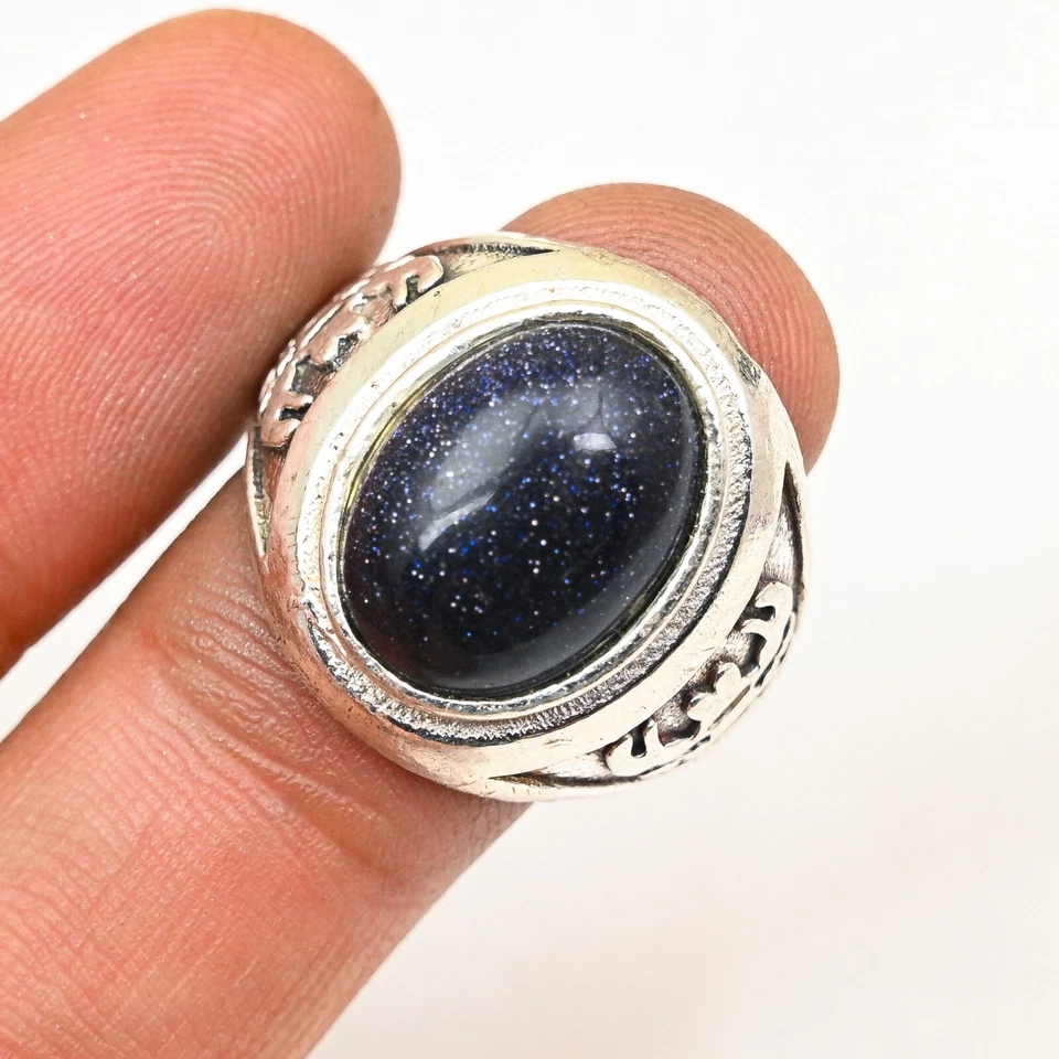 Красивое мужское кольцо из чистого серебра 925 пробы с золотым камнем все размеры M858 - Изображение 2 из 4