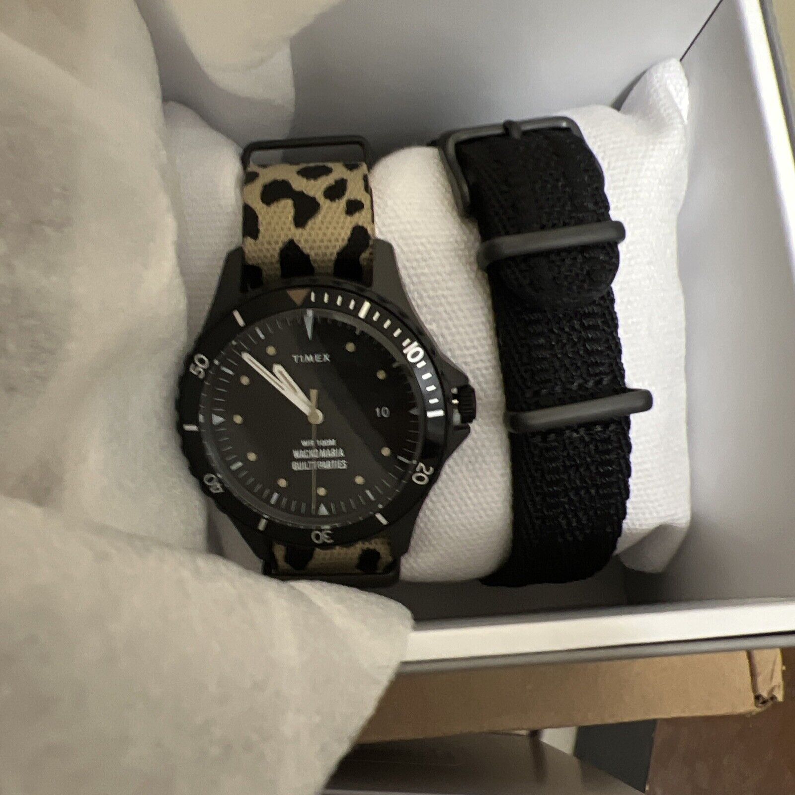 END. x Timex x Wacko Maria Guilty Parties Navi 38mm Watch Quartz Leopard &  Black