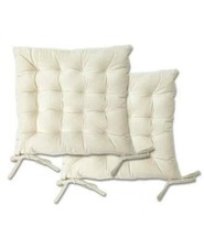 Image of Emma Barclay Cream Holland Plush Velvet Seat Pad - Set of 2