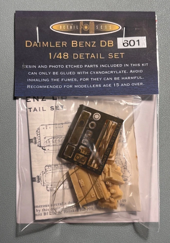 FM DETAIL SETS 489701 - DAIMLER BENZ DB 601 - 1/48 RESIN KIT - Immagine 2 di 3