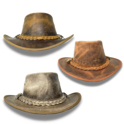 Lederhut Western Cowboy Unisex   Outdoor Hut für Reiten, Wandern & Abenteuer