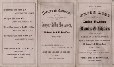 1877 Breeden & Southwick Goodyear Rubber Shoes and Boots Price List