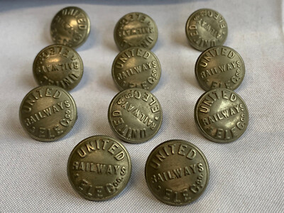 Vintage United Railways Elec Co Uniform Knopf Lot A Jacobs & Sons Baltimore MD