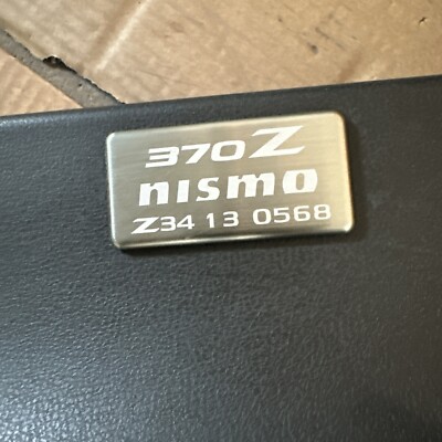 13 Nissan 370z Nismo Serial Number #568 Plaque Interior Cargo