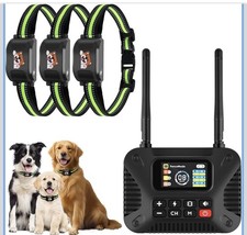 Wireless Dog Fence System for 3 Dogs 2.4GHz Waterproof Rechargeable
