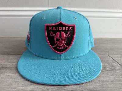 Las Vegas Raiders New Era Neon Vice Inaugural Season Neon Blue Fitted Sz 7 3/8