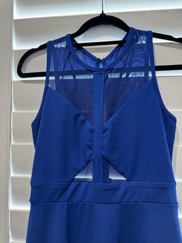 ALLOVER ME Royal blue mini dress with cutout details and mesh back Size 8: - Picture 5 of 8