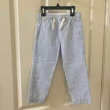 Crewcuts J.Crew Blue Seersucker Relaxed-Fit Pull-On Pants Cotton Boys Size 4