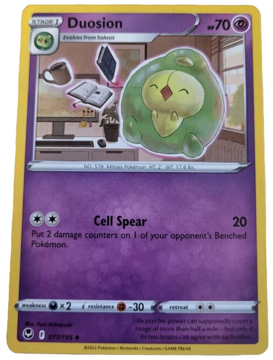 Pokemon TCG Silver Tempest Duosion 077/195 Trading Card (A3