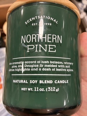 11oz Scentsational Northern Pine Candle, 1 Normal Wick, Soy Wax 312g