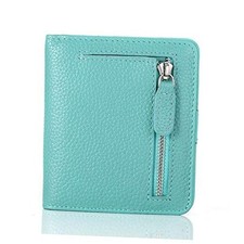 FUNTOR Small Wallets for Women, Ladies Small A:A Natural leather-LightBlue