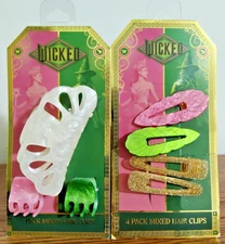 2-PACK - WICKED Hair Clips Set of 3 & 4 Gift girls