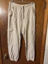 Ulla Johnson Tie Waist Tan Tapered Pants Sz 4. Super Soft Many Pockets. C98
